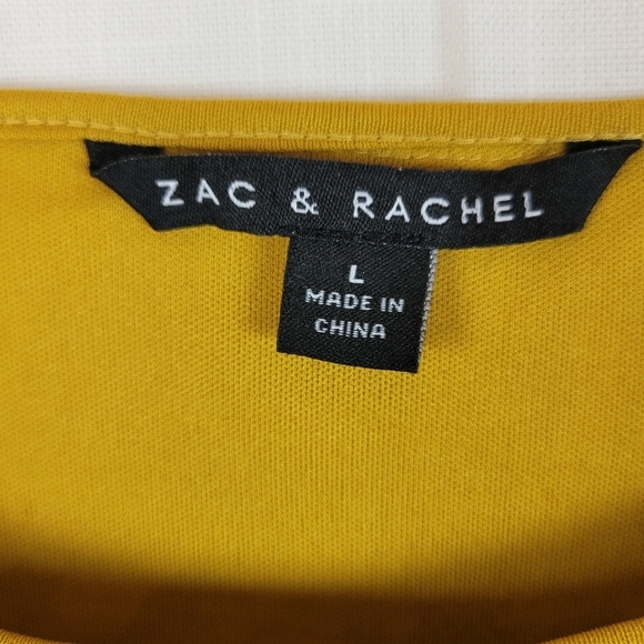 Zac and Rachel deep yellow lined lace top long sleeves flare cuffs boho party L - Picture 8 of 12